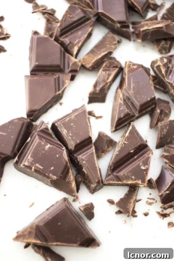 chocolate chunks on a marble surface