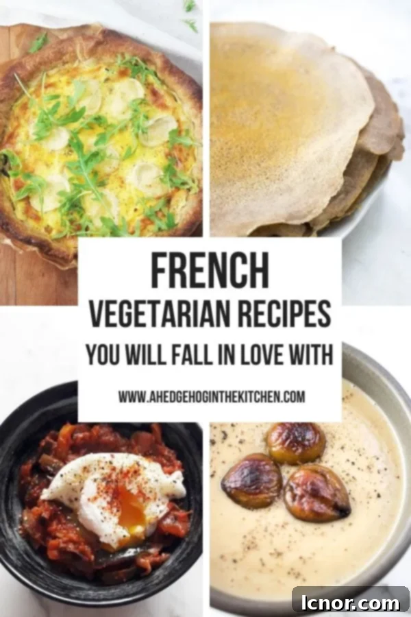 11 French Vegetarian Delights You'll Crave 3 A visually appealing collage of various French vegetarian dishes, perfect for pinning and saving for future recipe inspiration.