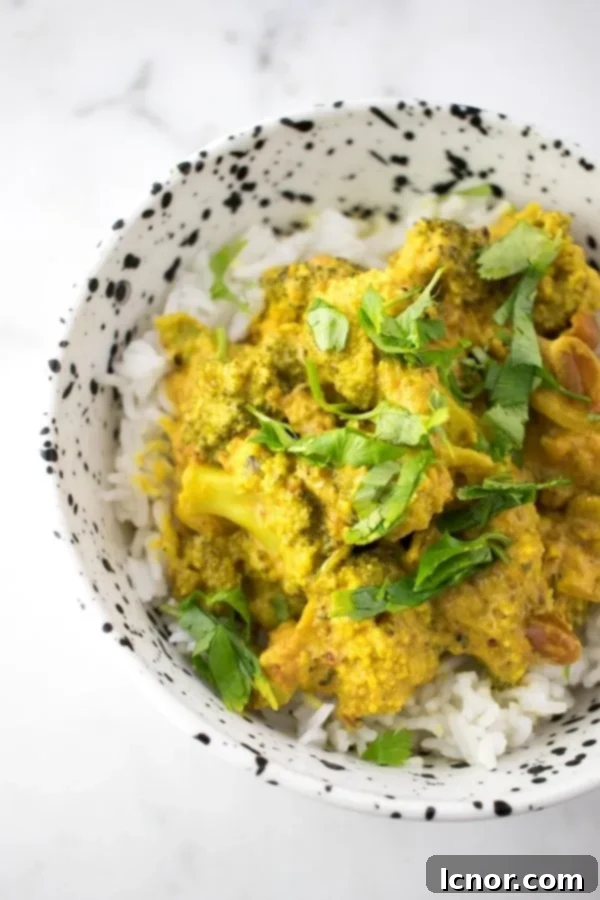 broccoli curry in a bowl