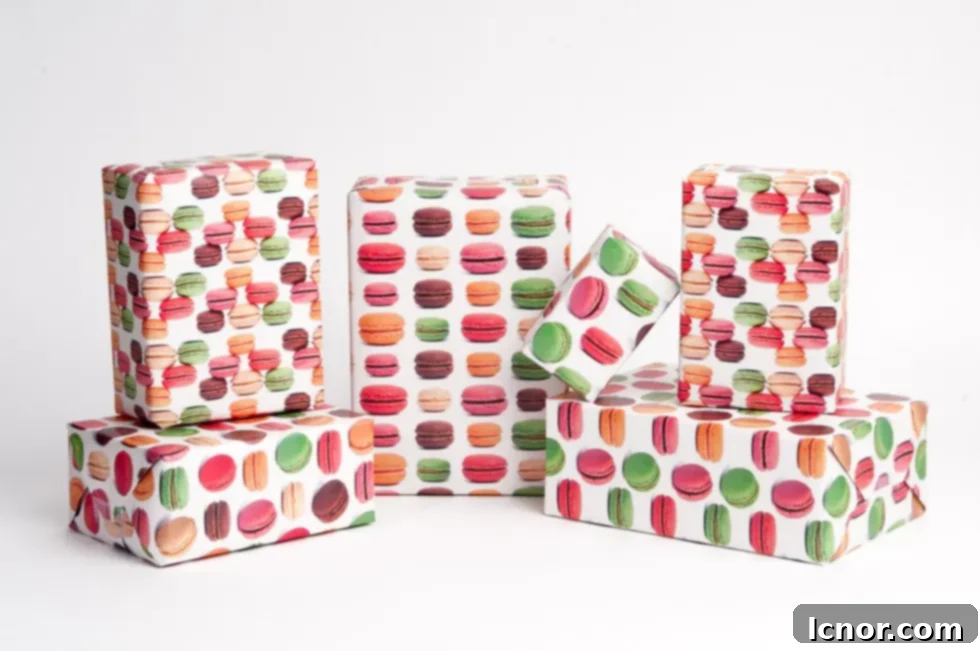 The best holiday wrapping paper macarons