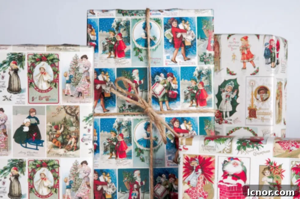 Vintage Christmas Postcard wrapping paper