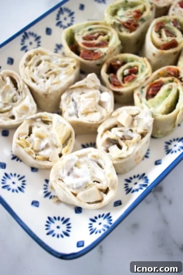 Pinwheel Sandwiches - Artichoke Pinwheels