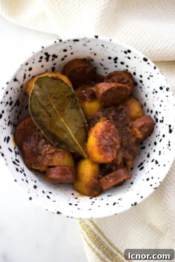 Patatas a la Riojana, a traditional Spanish potato and chorizo stew