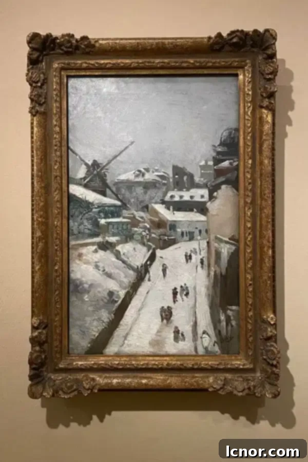Montmartre in the Snow, 1876, by Auguste Lepère, a beautiful winter scene of Paris, part of the Van Gogh Museum's collection.
