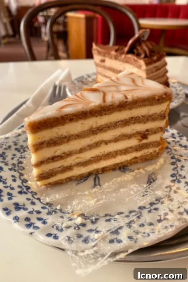 Esterhazy torte, cake with layers of hazelnut cream (what to eat in Vienna, Vienna Food Guide)
