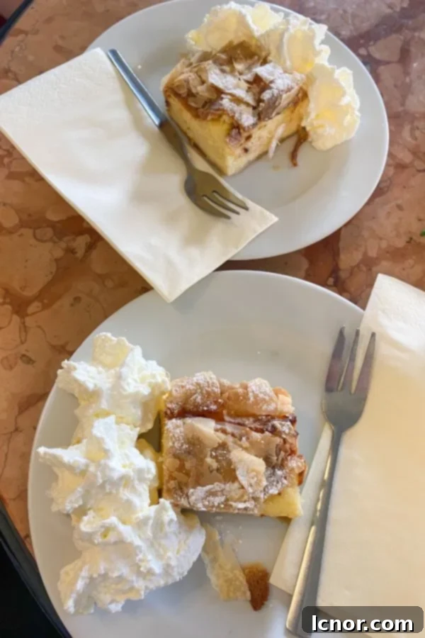 cheese strudel in Vienna at Café Eiles