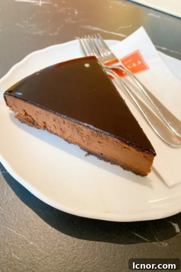 chocolate mousse cake at Oberlaa Vienna Austria