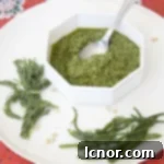 Somme Bay's Green Gold Sea Plant Pesto 13 Somme Bay Pesto on a tablecloth