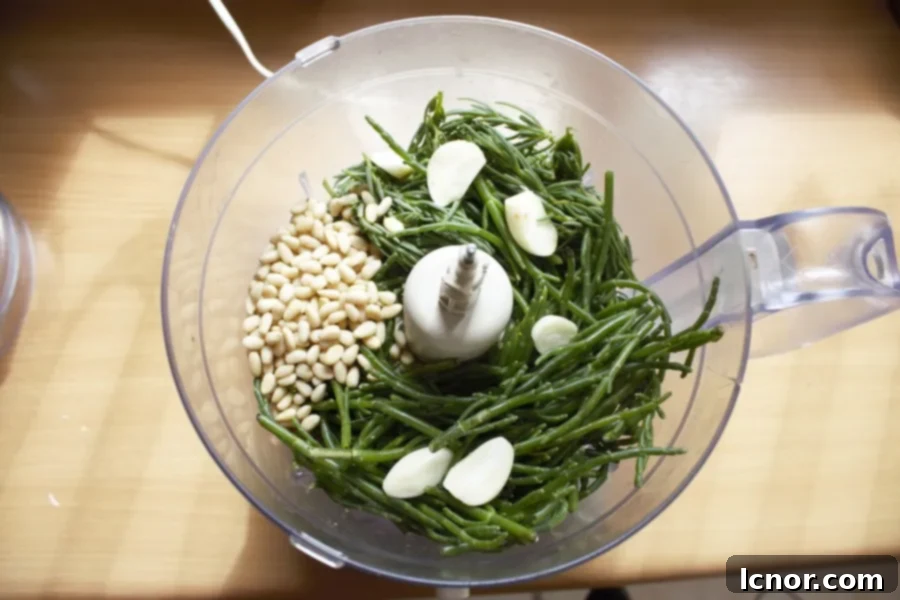 Somme Bay's Green Gold Sea Plant Pesto 9 Blending Sea Plant Pesto ingredients