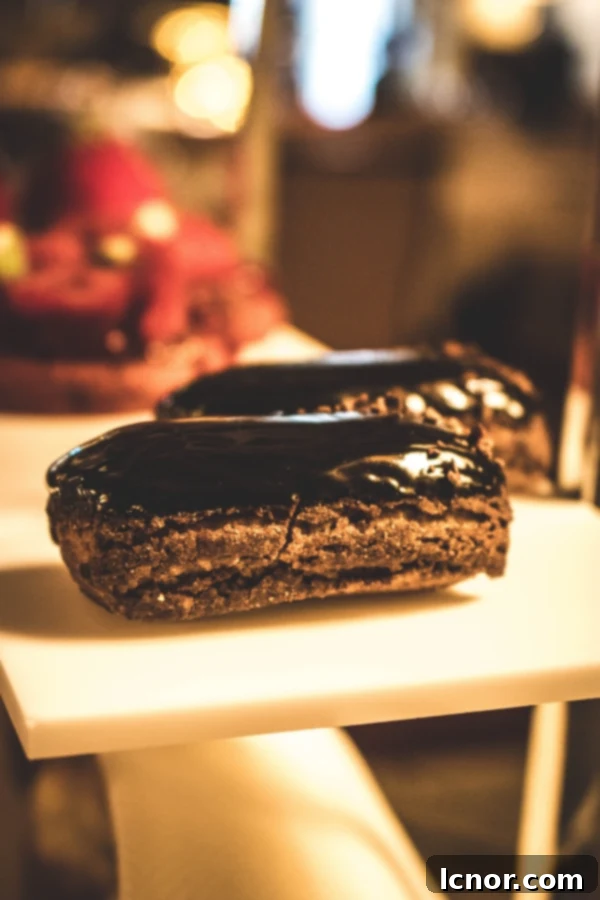 Mini chocolate eclairs at Le Meurice Paris