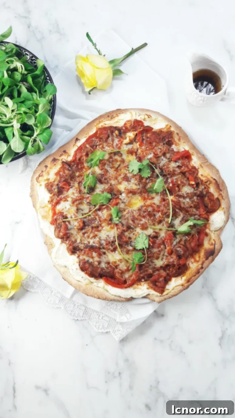 Ratatouille Pizza Healthy Comfort In Every Slice 2 Wholewheat ratatouille pizza. Healthy comfort food filled with eggplant, zucchini and tomatoes. Topped with cilantro. | ahedgehoginthekitchen.com.