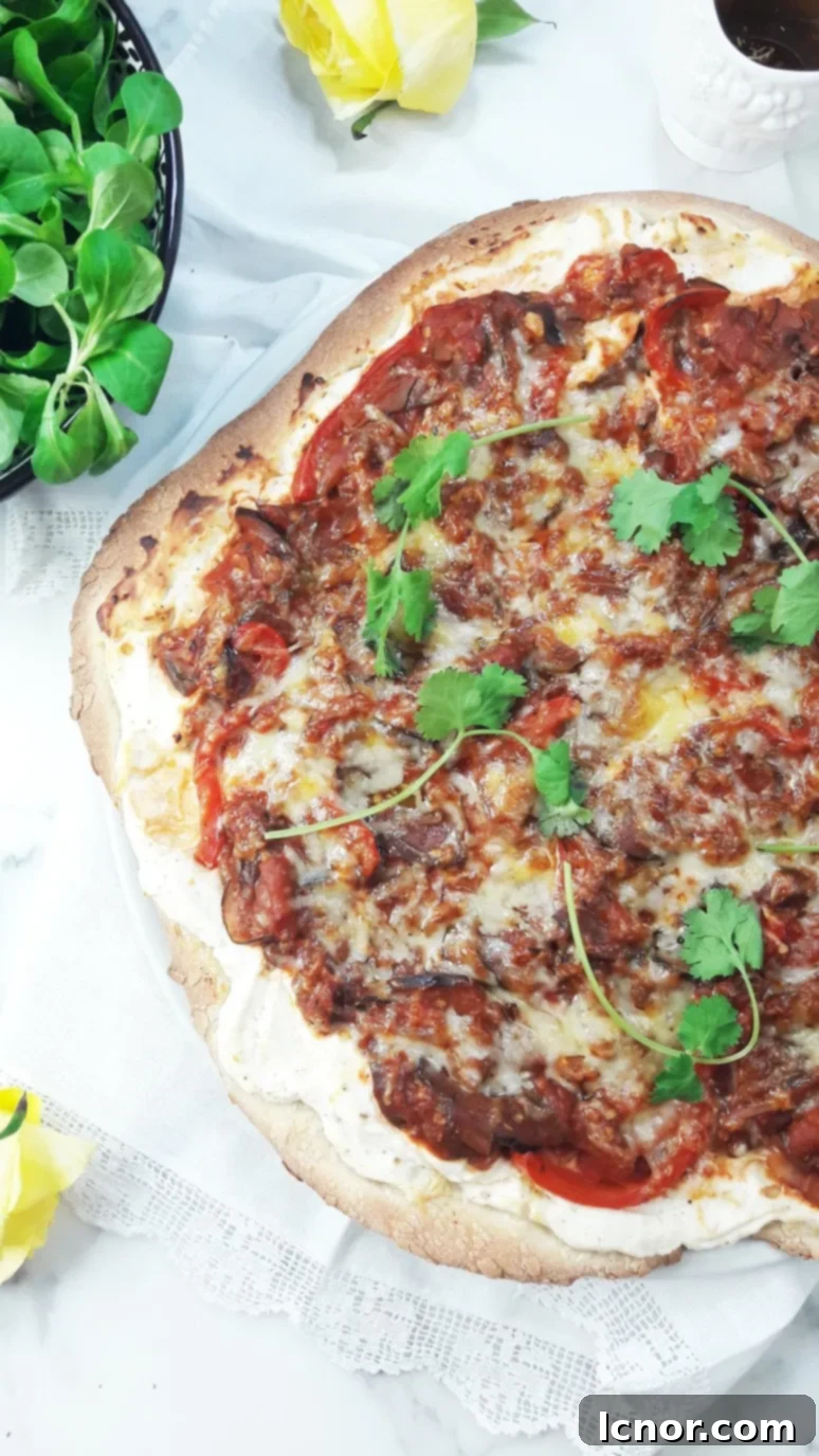 Ratatouille Pizza Healthy Comfort In Every Slice 3 Wholewheat ratatouille pizza. Healthy comfort food filled with eggplant, zucchini and tomatoes. Topped with cilantro. | ahedgehoginthekitchen.com.