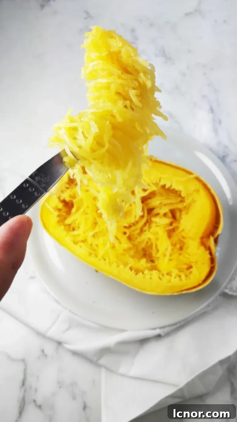 Spaghetti squash noodles. Gluten-free, tasty, surprising & beautiful. www.ahedgehoginthekitchen.com.