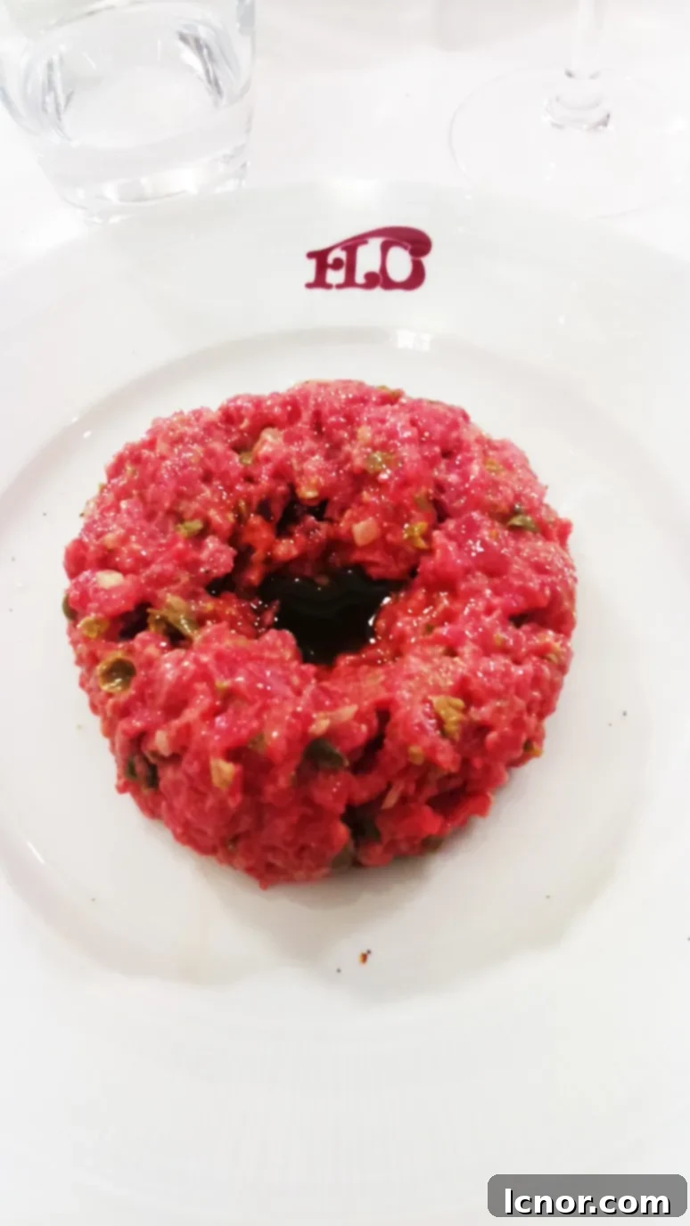 Steak tartare at Brasserie FLO. A Hedgehog in the Kitchen. www.ahedgehoginthekitchen.com.