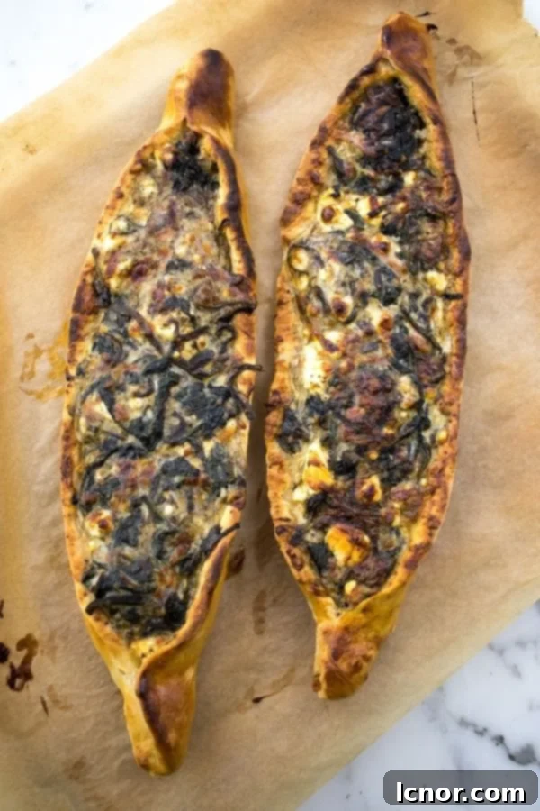 Spinach & Feta Turkish Pide (Vegetarian) 5 Turkish Pide Pizza