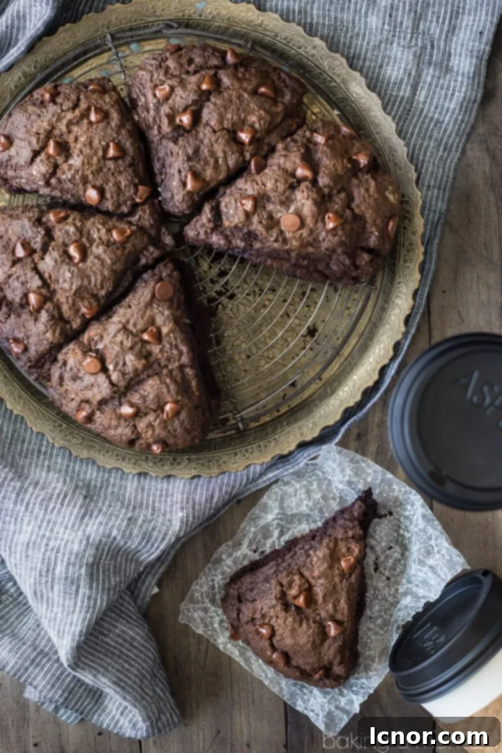 romantic breakfast ideas for Valentine's Day. | Double chocolate scones. | ahedgehoginthekitchen.com