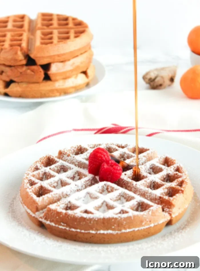 romantic breakfast ideas for Valentine's Day. | Healthy Gingerbread Waffles. | ahedgehoginthekitchen.com