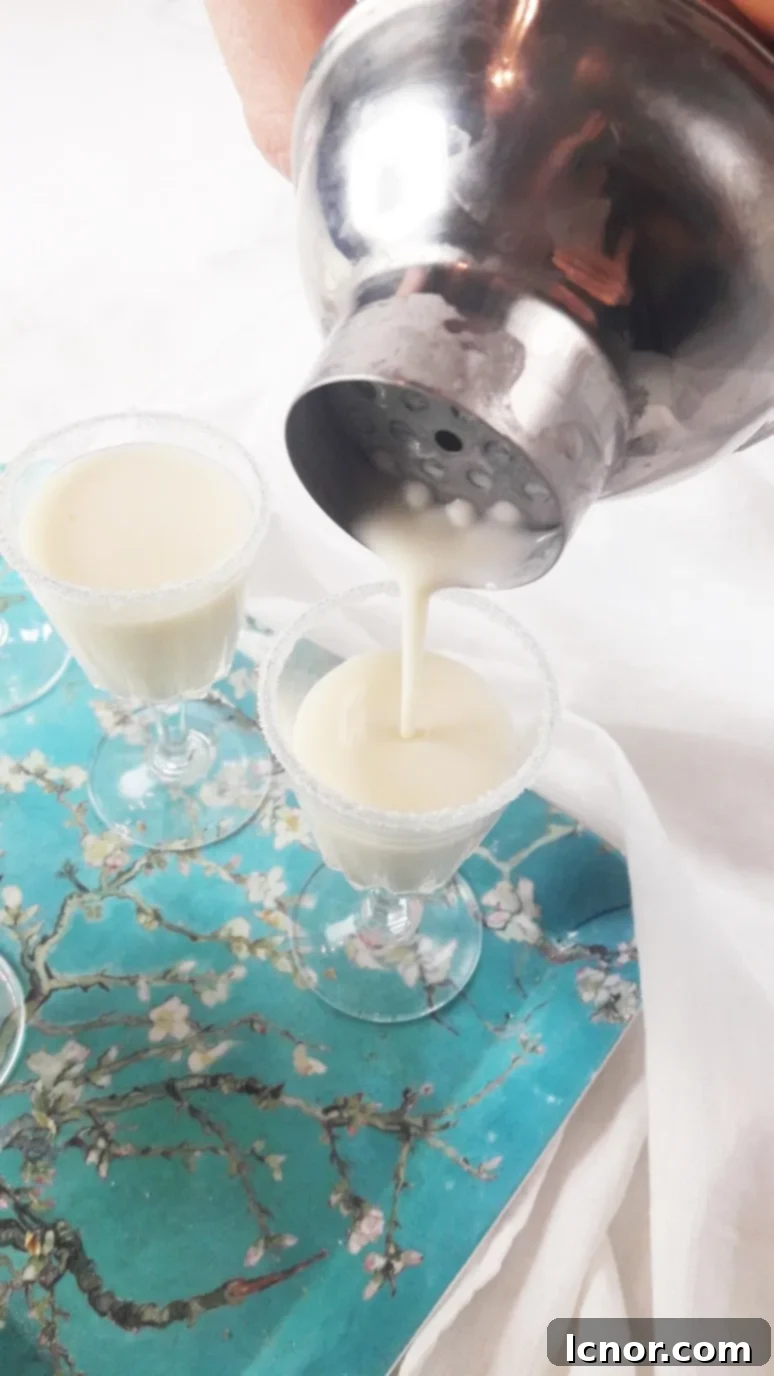 Close-up of a delightful mini Pina Colada, ready to transport you to the tropics.