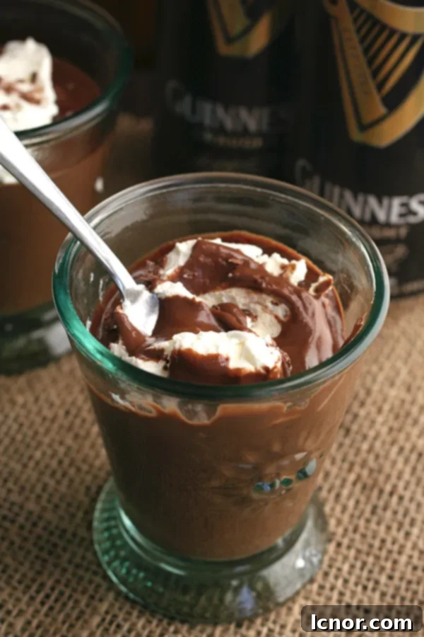 Guinness Chocolate Pudding for St. Patrick's Day | ahedgehoginthekitchen.com