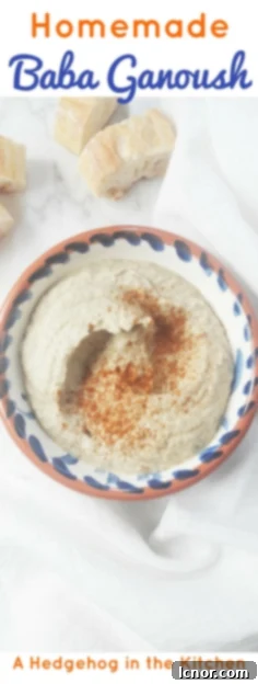 Pin this recipe for creamy, healthy, and easy Baba Ganoush to your Pinterest board!