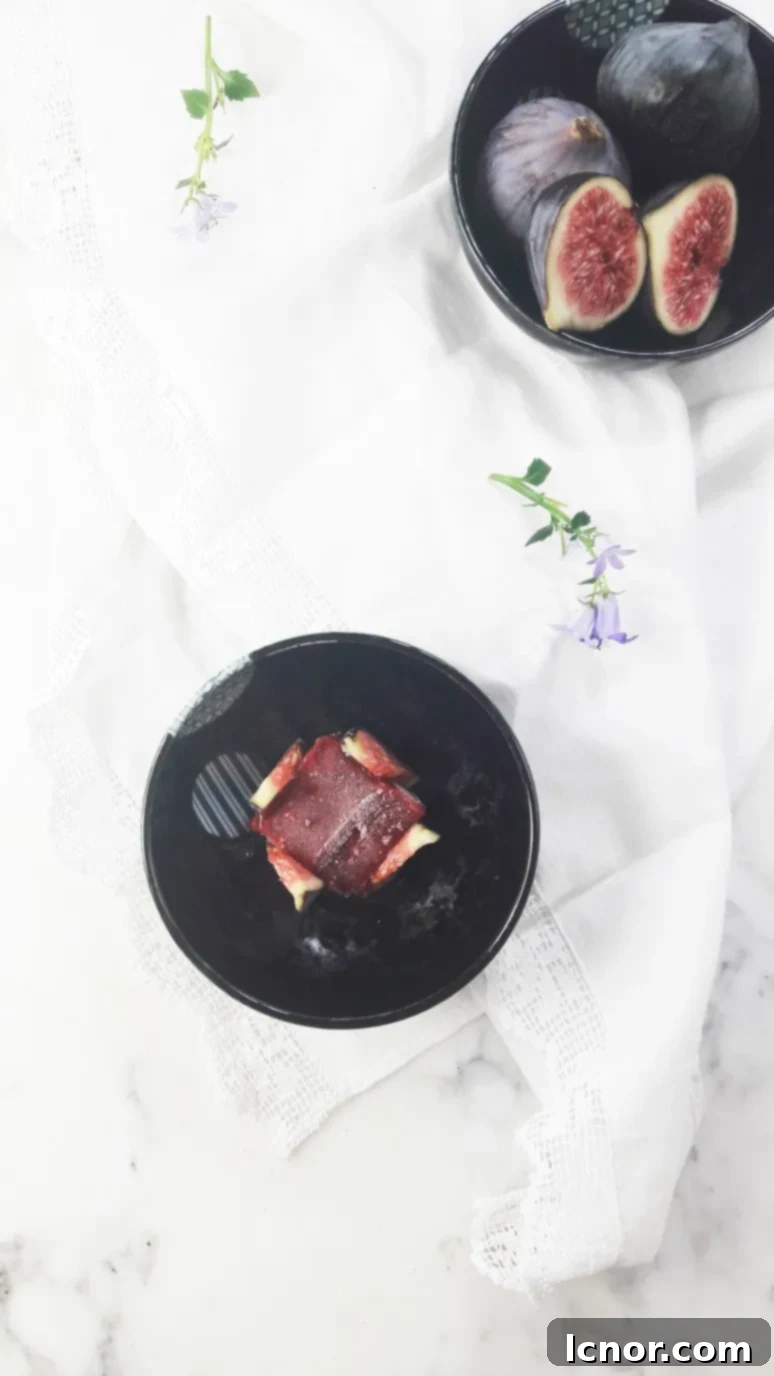 A close-up of the smooth, vibrant purple fig sorbet mixture, showing its delightful texture before freezing.