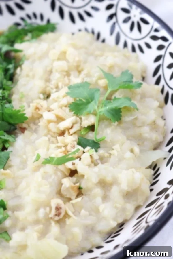 coconut rice topped with cilantro