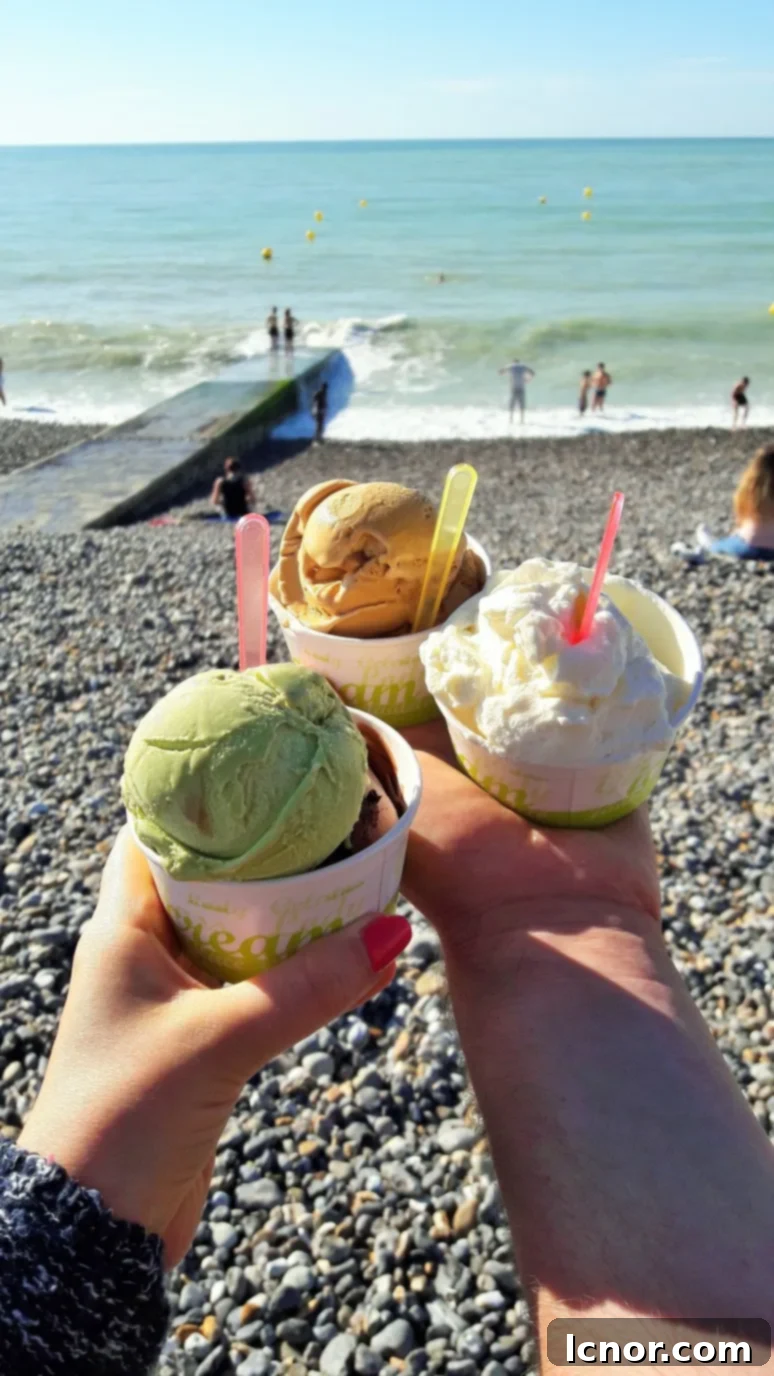 Ice cream in Mers-Les-Bains, Somme Bay, France. | ahedgehoginthekitchen.com