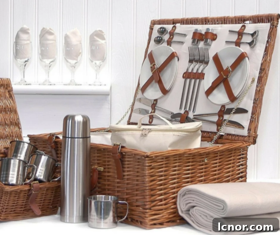 Gift Guide from Our Parisian Home. Romantic Picnic Basket. | ahedgehoginthekitchen.com
