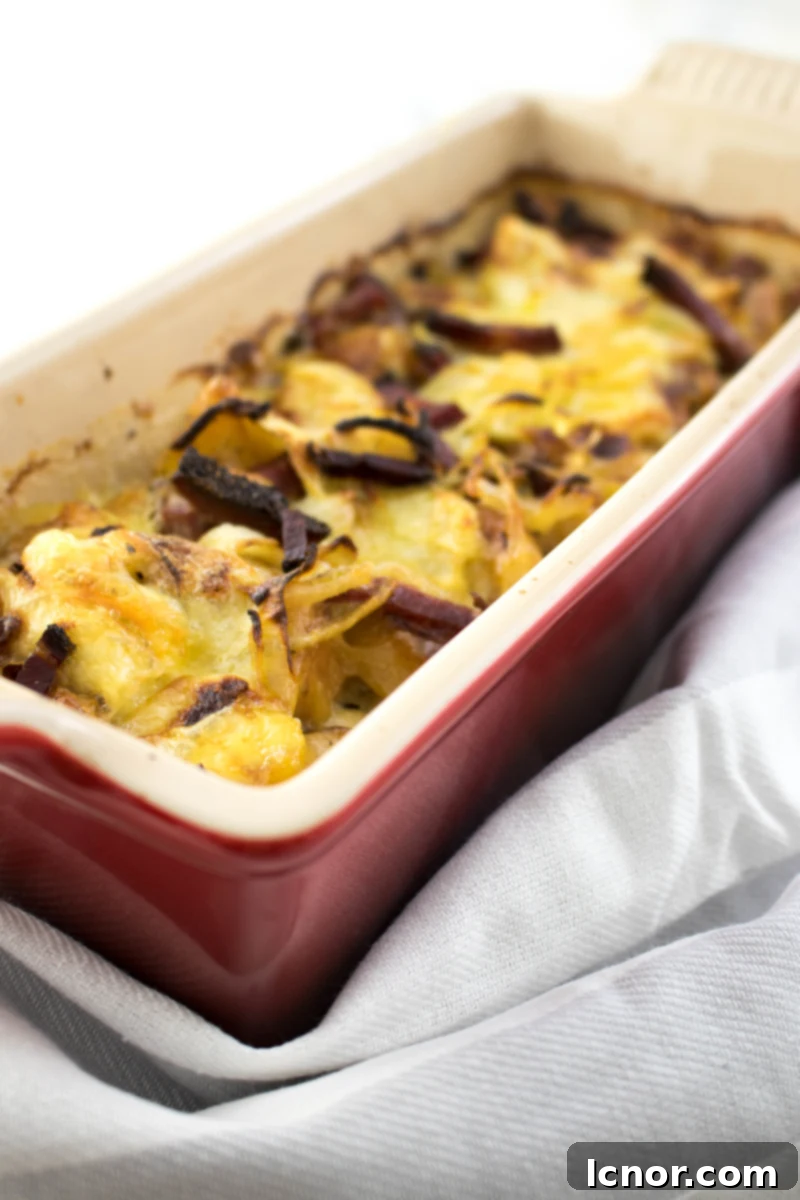 Tartiflette (French and Potato Cheese Recipe) - ahedgehoginthekitchen.com