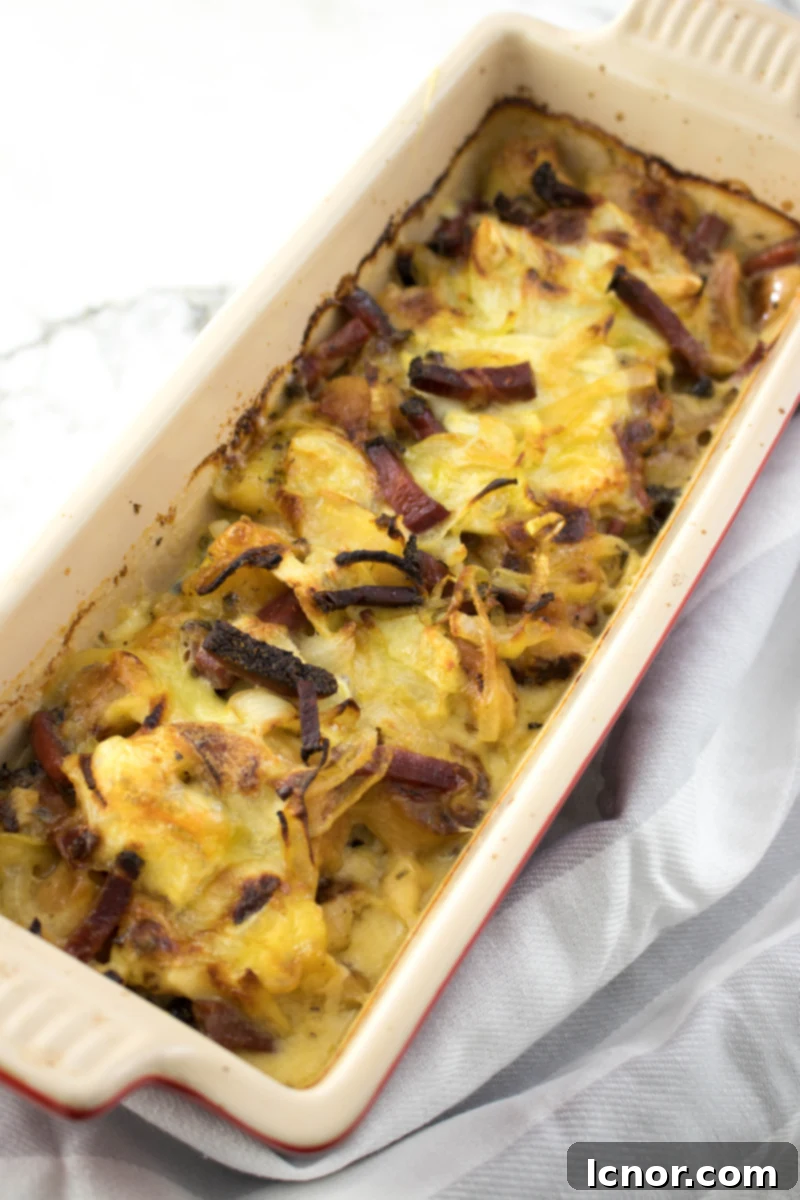 Tartiflette (French and Potato Cheese Recipe) - ahedgehoginthekitchen.com