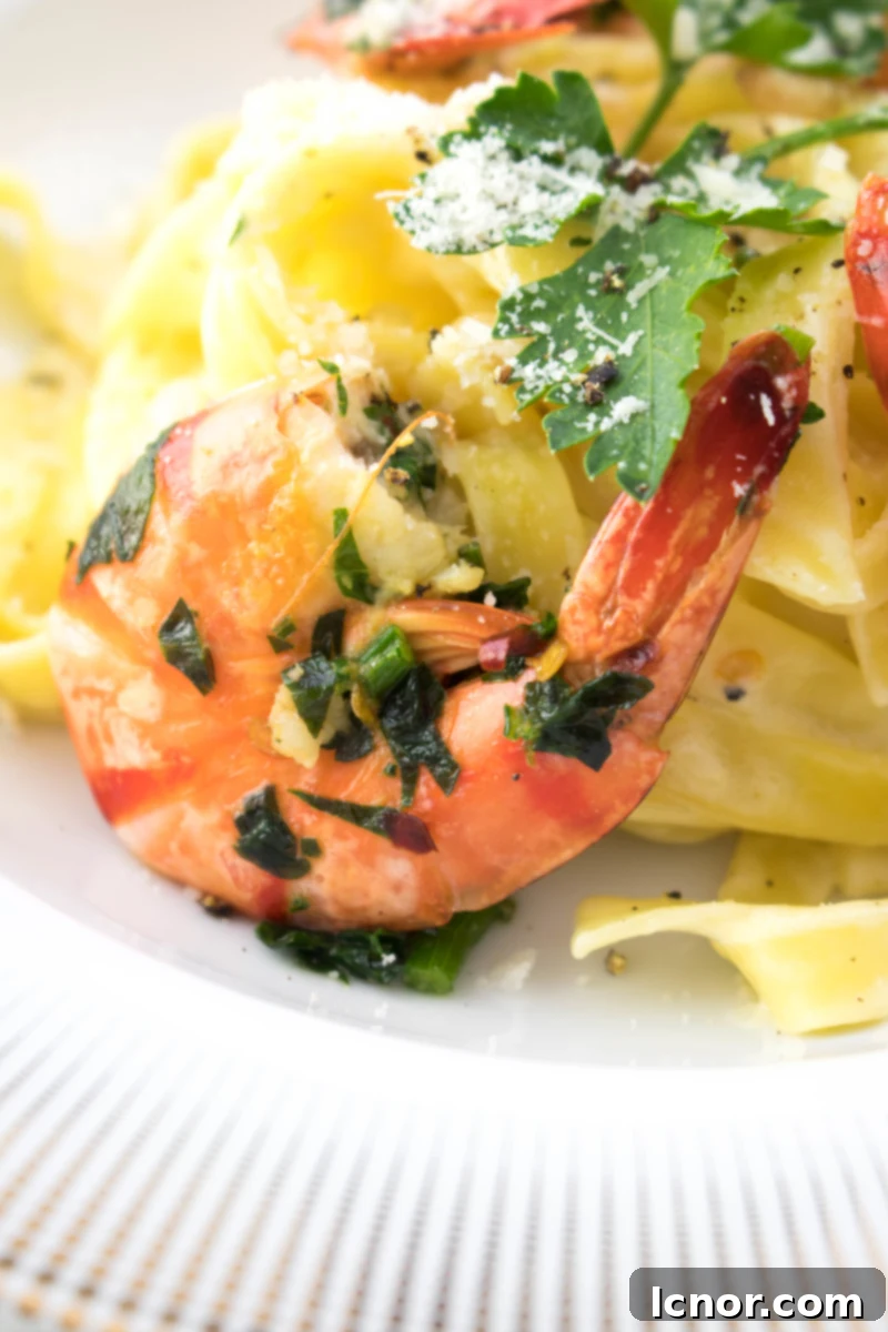 Shrimp Fettuccine Alfredo #fettuccinealfredo #pastarecipes #easydinners #shrimprecipe - ahedgehoginthekitchen.com