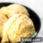 Homemade peach ice cream