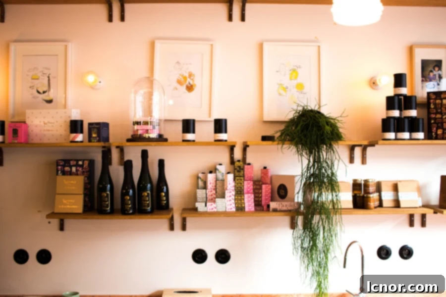 Beautiful foodie wall decorations inside Karamel Paris