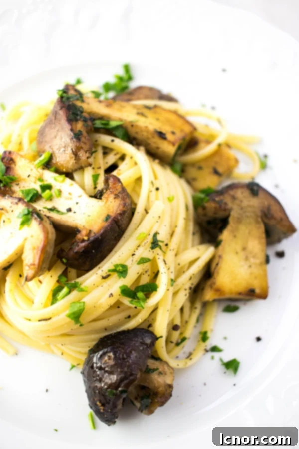 Porcini Mushroom Pasta with fresh herbs