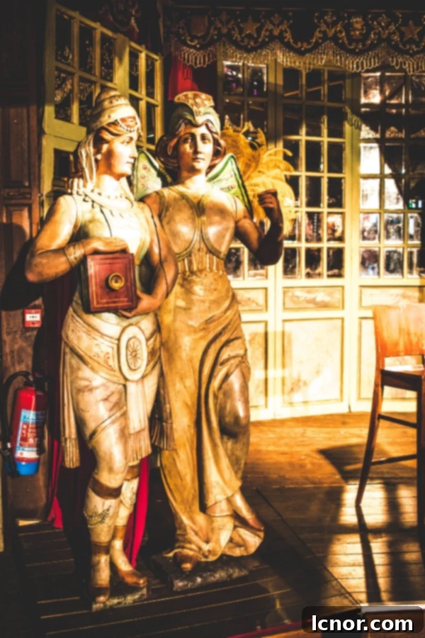 Detailed view of vintage decorative objects and props inside the Prohibition Tent, evoking the 1920s era