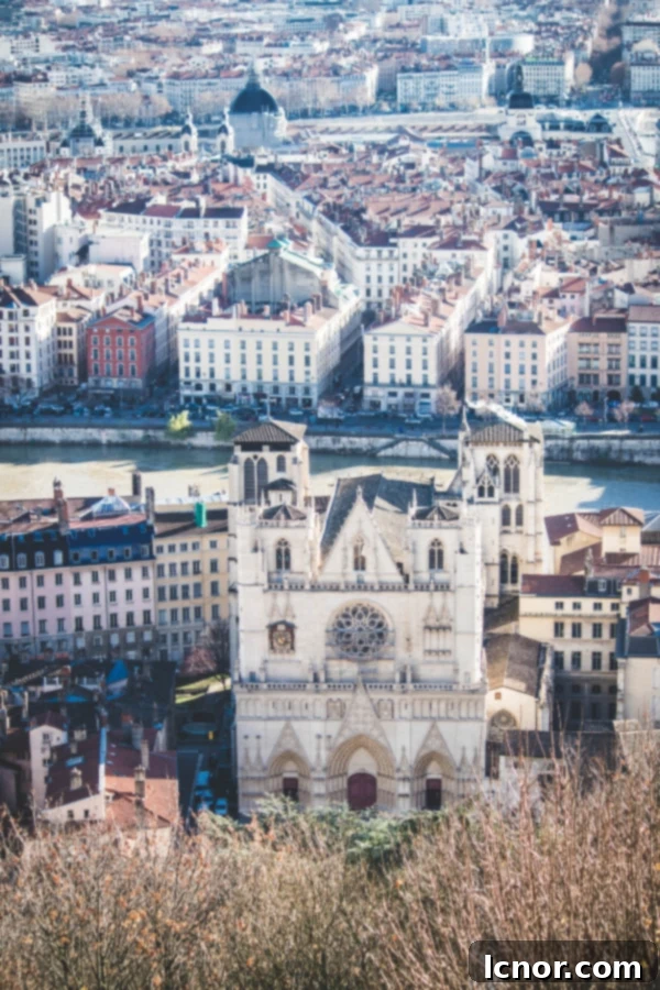 Birds eye view over the city of Lyon and the Saone River (things to do in Lyon)