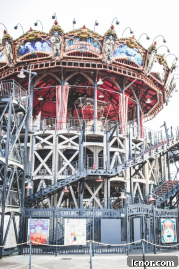 Carousel Nantes, red, white and blue, one of the things to do in Nantes