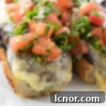 Delicious Cheesy Mexican Molletes 5 front facing cheese sandwich topped with tomatoes and cilantro