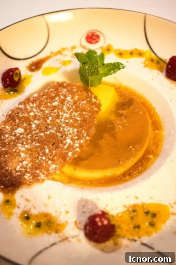 creme caramel with exotic fruits at La Matelote Boulogne sur Mer