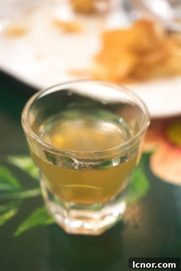 Rakomelo - a small glass of Greek alcohol