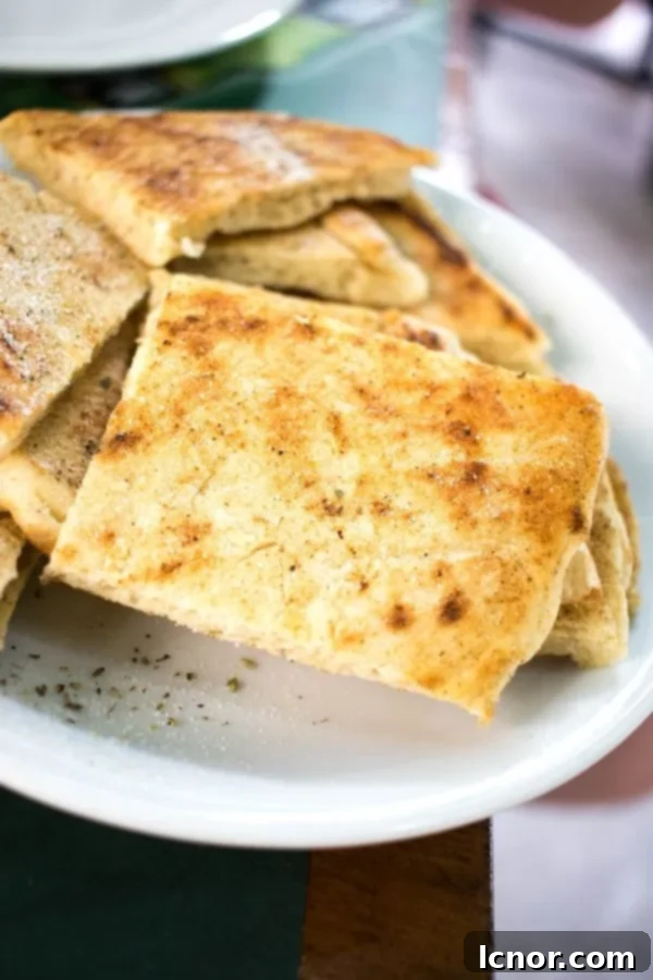 Flat Greek pita, the perfect accompaniment to all Athens food.