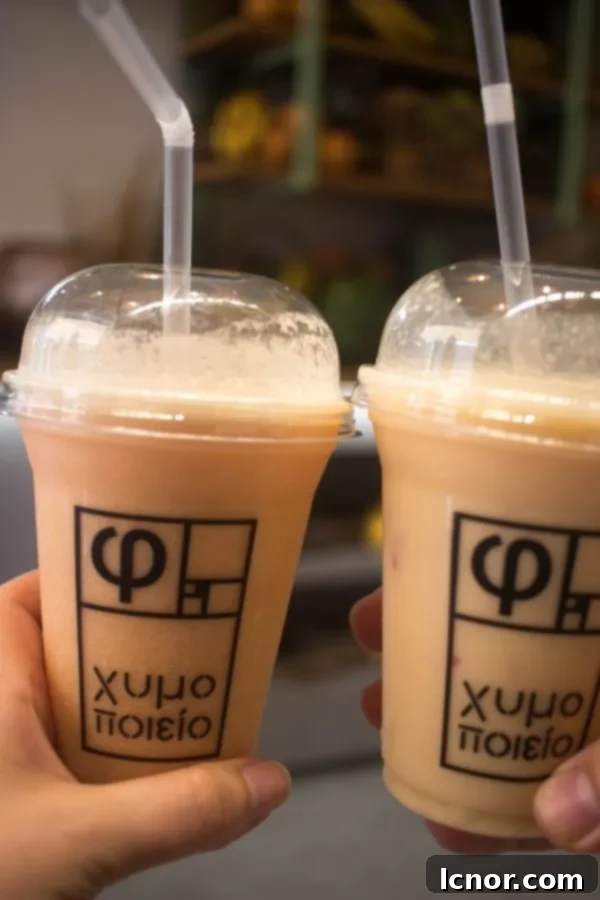 Freshly squeezed juice in Athens, Greece.