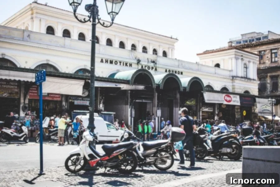 Athens Central Food Market: 10 Must-Visit Reasons 14 The impressive neoclassical exterior of the Central Market in Athens, Greece.
