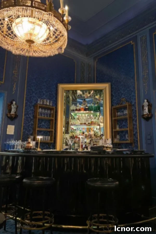 the beautiful bar inside the Blaue Bar Vienna Austria inside the Sacher Hotel
