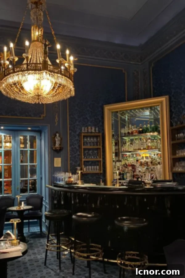 blue interiors inside Blaue Bar Vienna Austria, Hotel Sacher